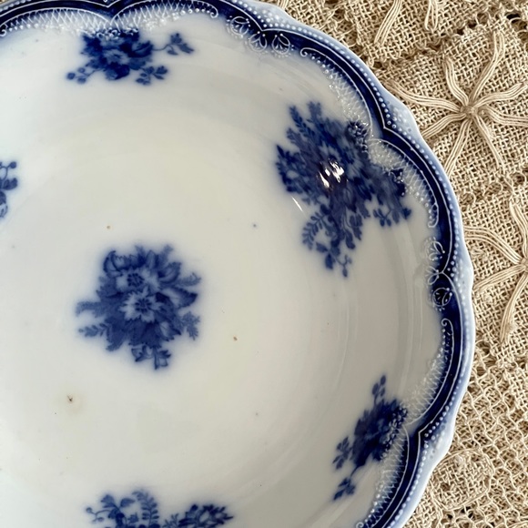 Astoria Flow Blue Veggie Serving Bowl New Wharf Pottery Vintage Antique England - Picture 5 of 13